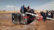 انقلاب حافلة نقل المسافرين يخلف 21 جريح بالطريق الوطني رقم 01 الاجتنابي بالجلفة .