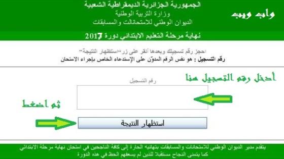 عاجل: الإعلان عن نتائج شهادة التعليم الابتدائي بموقع الديوان